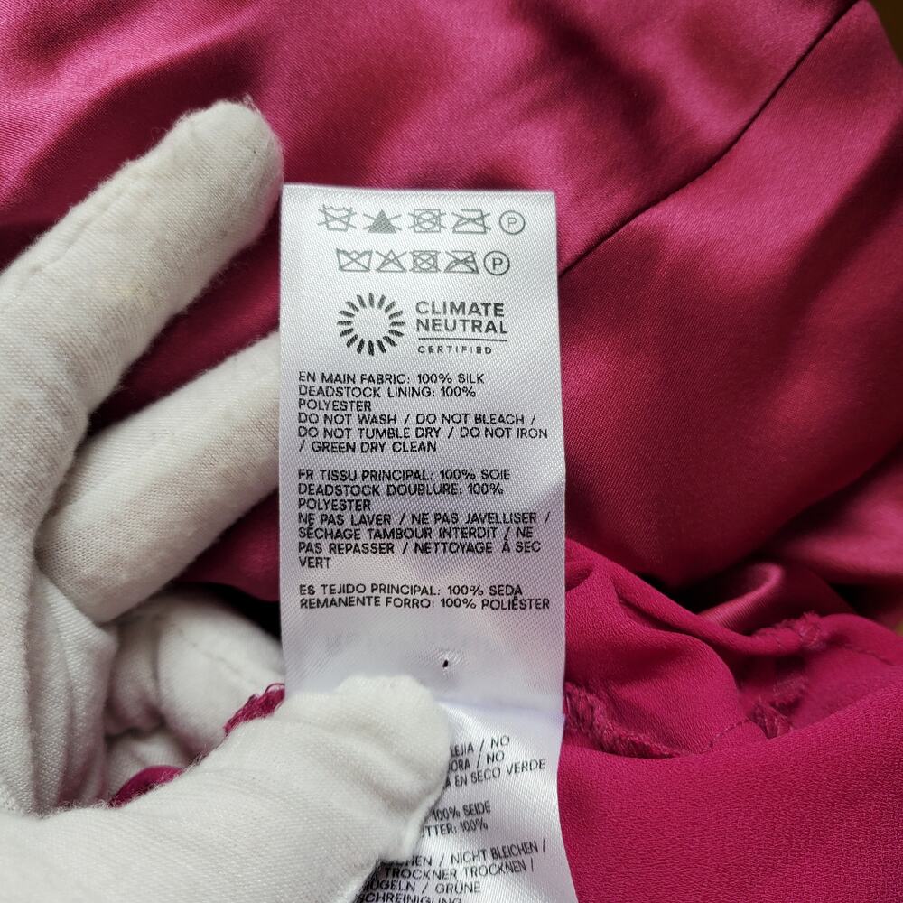 Reformation Anaiis Silk Maxi Dress Column Gown Hibiscus Tea Pink Size 8 - Picture 15 of 15